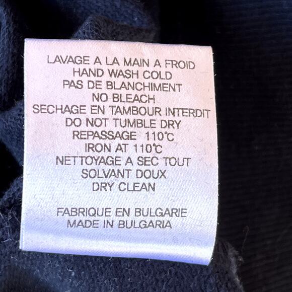 Carven Pullover Lightweight Sweatshirt Paw Print Sherpa Fleece Navy S Unisex - Picture 9 of 9